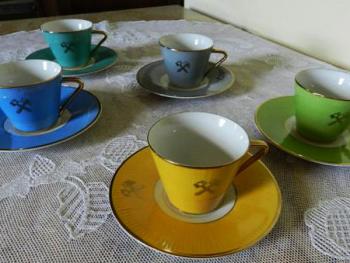 Cup and Saucer - white porcelain - Slavkov Czechoslovakia - 1960 Cup and Saucer - white porcelain - Slavkov Czechoslovakia - 1960