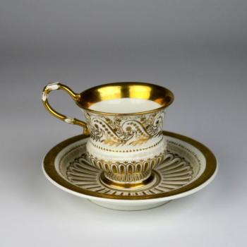 Cup and Saucer - white porcelain - 1830 Cup and Saucer - white porcelain - 1830