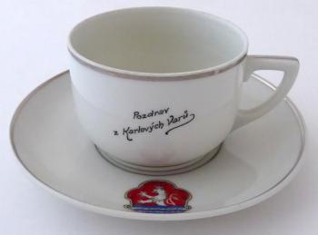 Cup and saucer - Greetings from Carlsbad Cup and saucer - Greetings from Carlsbad