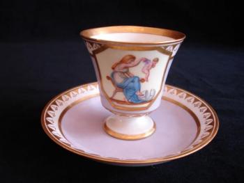Cup and Saucer - white porcelain - 1813 Cup and Saucer - white porcelain - 1813