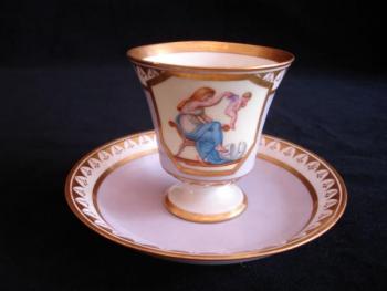 Cup and Saucer - white porcelain - 1813
