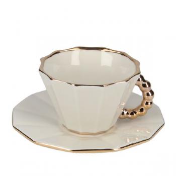 Cup with saucer gold line